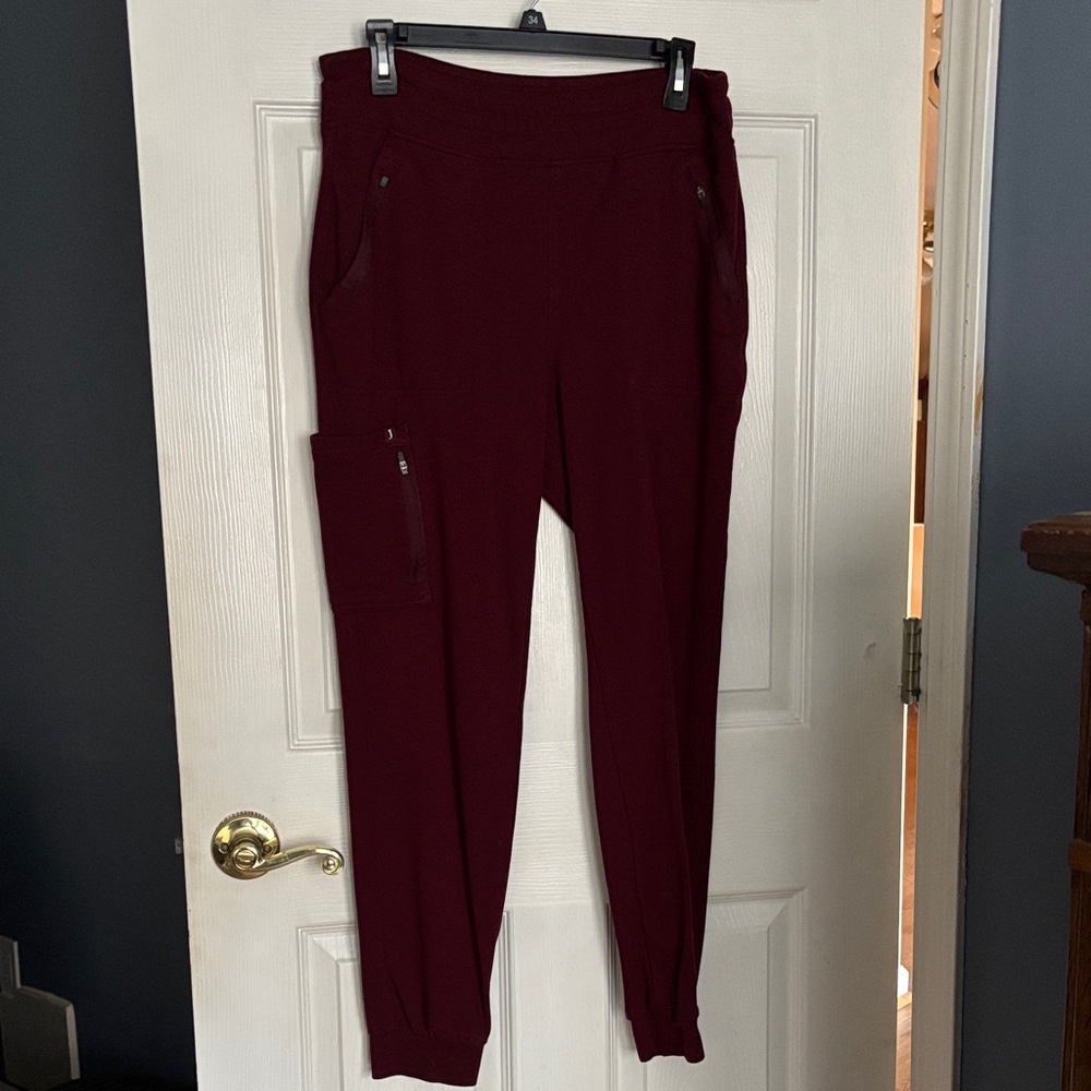 Jaanuu Deep Burgundy Scrub Joggers
